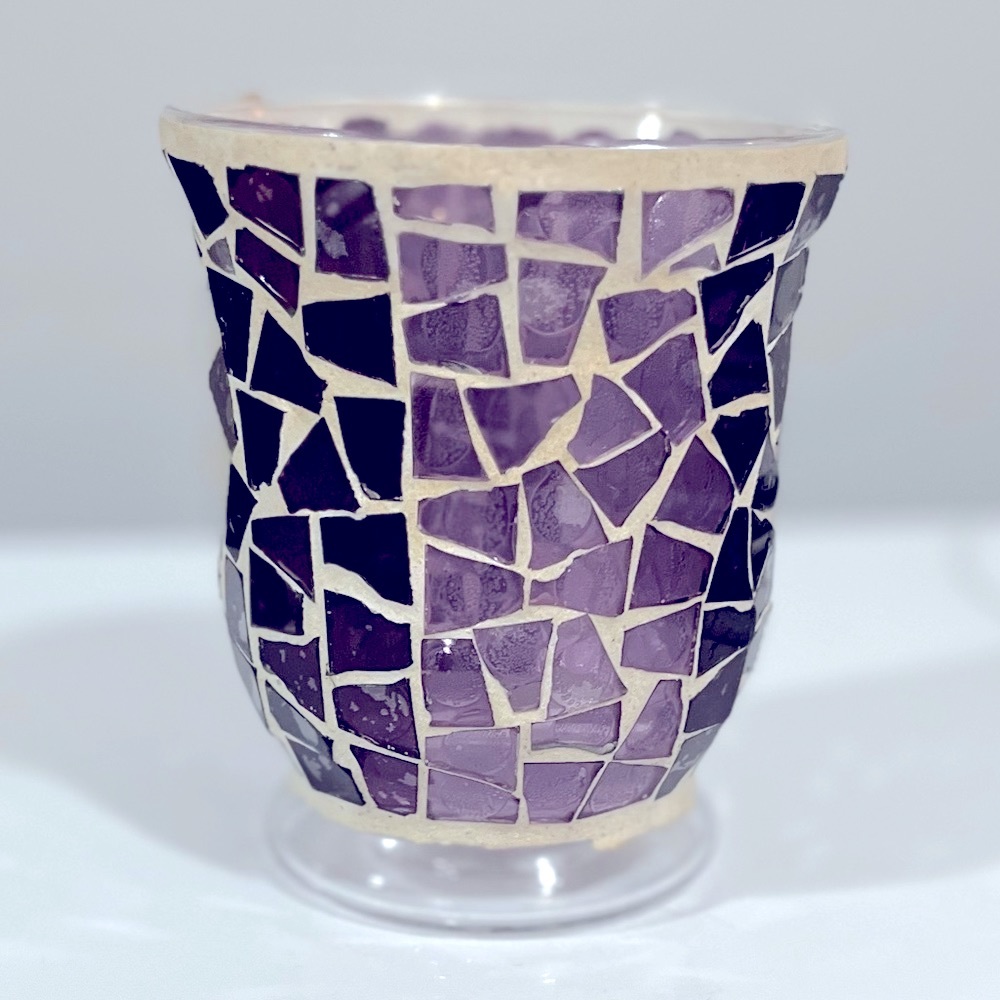 Purple Mosaic Candle Holder